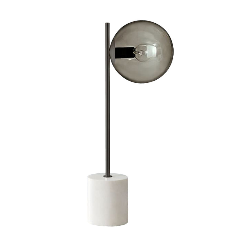 Bolvormige taakverlichting eigentijds rookgrijs glas 1 kop woonkamer kleine bureaulamp