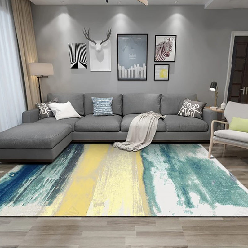 Yellow Modern Carpet Polyester Graphic Carpet Non-Slip Backing Carpet for Home Decor