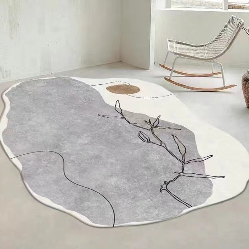 Funky News Shape Area Rapier Contrast Pannel Pannet Carpet Polyester Tache résistant aux taches pour le salon