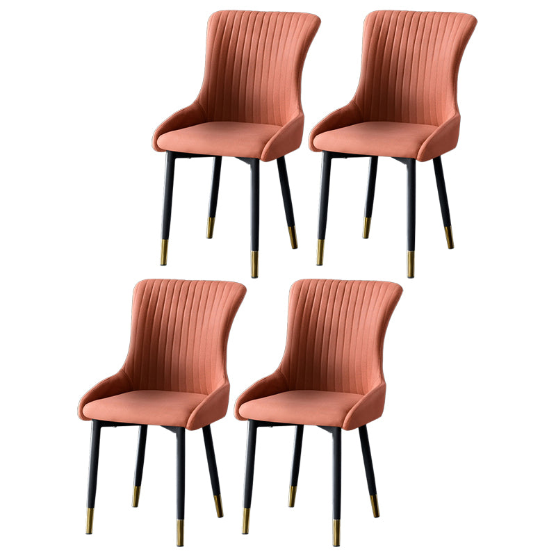 Eigentijdse metalen eetkamerstoelen gestoffeerde zijstoelen voor de taak voor thuisgebruik