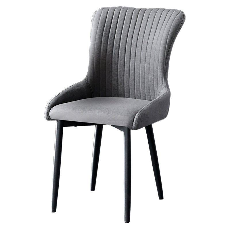 Eigentijdse metalen eetkamerstoelen gestoffeerde zijstoelen voor de taak voor thuisgebruik