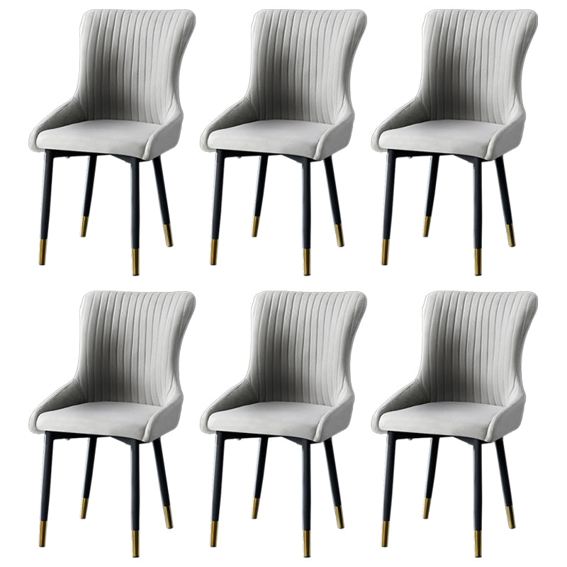 Eigentijdse metalen eetkamerstoelen gestoffeerde zijstoelen voor de taak voor thuisgebruik