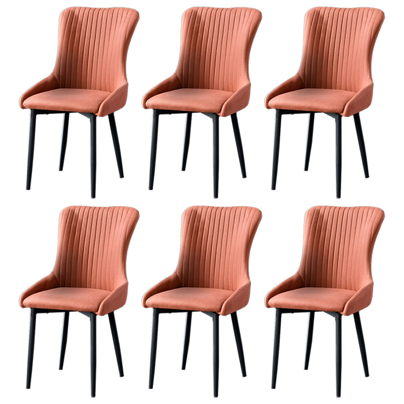 Eigentijdse metalen eetkamerstoelen gestoffeerde zijstoelen voor de taak voor thuisgebruik