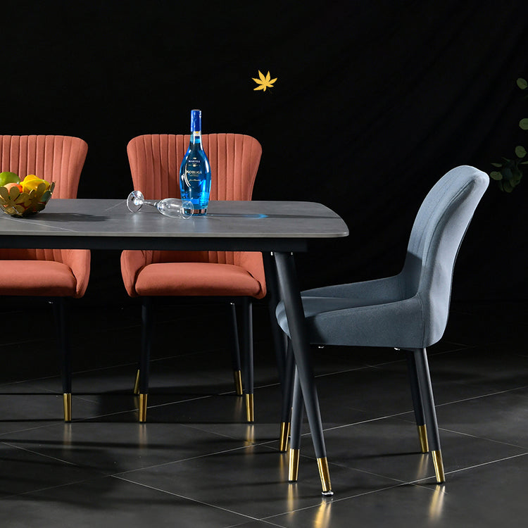 Eigentijdse metalen eetkamerstoelen gestoffeerde zijstoelen voor de taak voor thuisgebruik