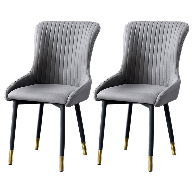 Eigentijdse metalen eetkamerstoelen gestoffeerde zijstoelen voor de taak voor thuisgebruik