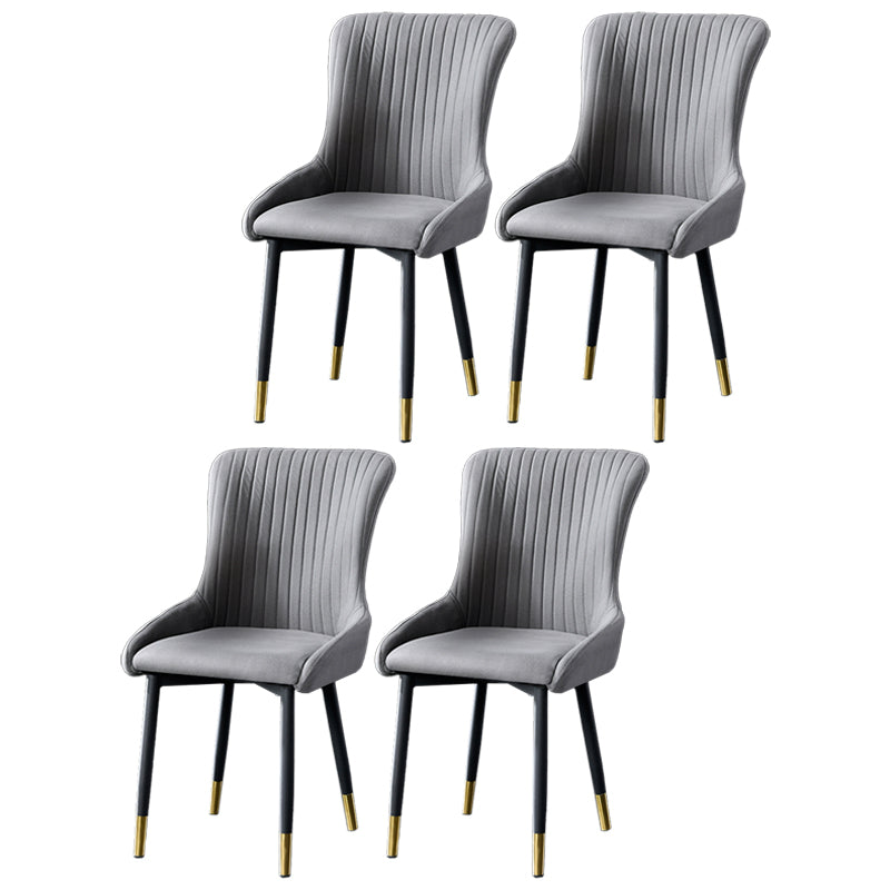 Eigentijdse metalen eetkamerstoelen gestoffeerde zijstoelen voor de taak voor thuisgebruik