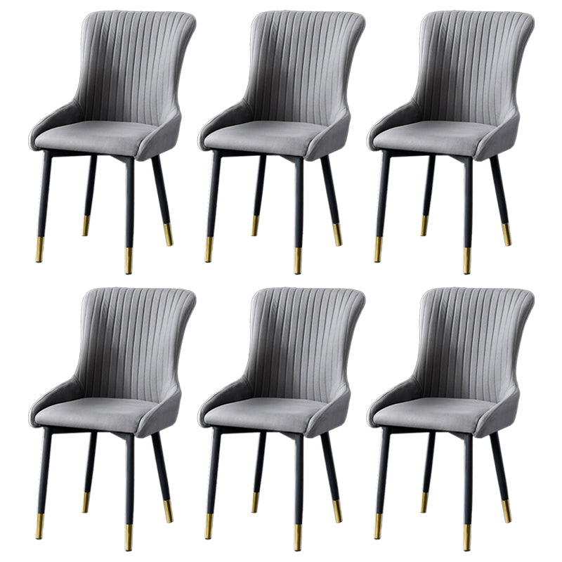 Eigentijdse metalen eetkamerstoelen gestoffeerde zijstoelen voor de taak voor thuisgebruik
