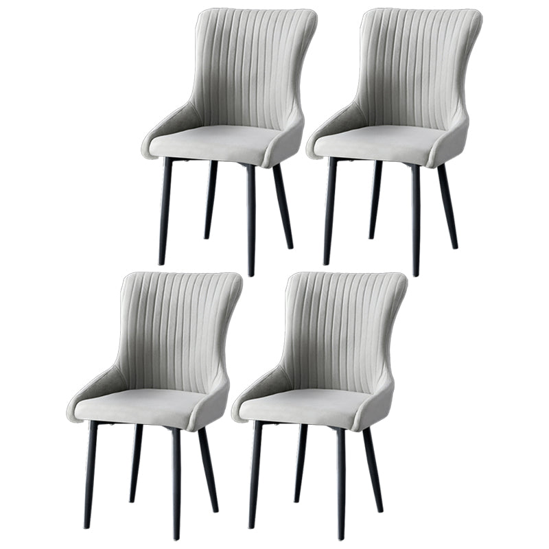Eigentijdse metalen eetkamerstoelen gestoffeerde zijstoelen voor de taak voor thuisgebruik