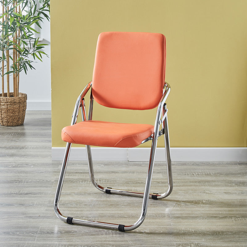Chaise moderne d'intérieur et d'extérieur en métal, chaise d'appoint à dossier ouvert avec accoudoirs