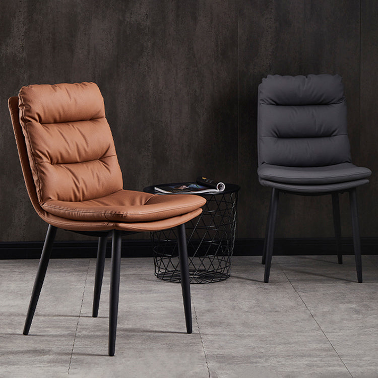 El comedor contemporáneo del metal preside la silla lateral tapizada sin brazos para el uso en el hogar
