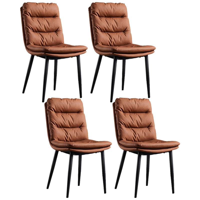 El comedor contemporáneo del metal preside la silla lateral tapizada sin brazos para el uso en el hogar