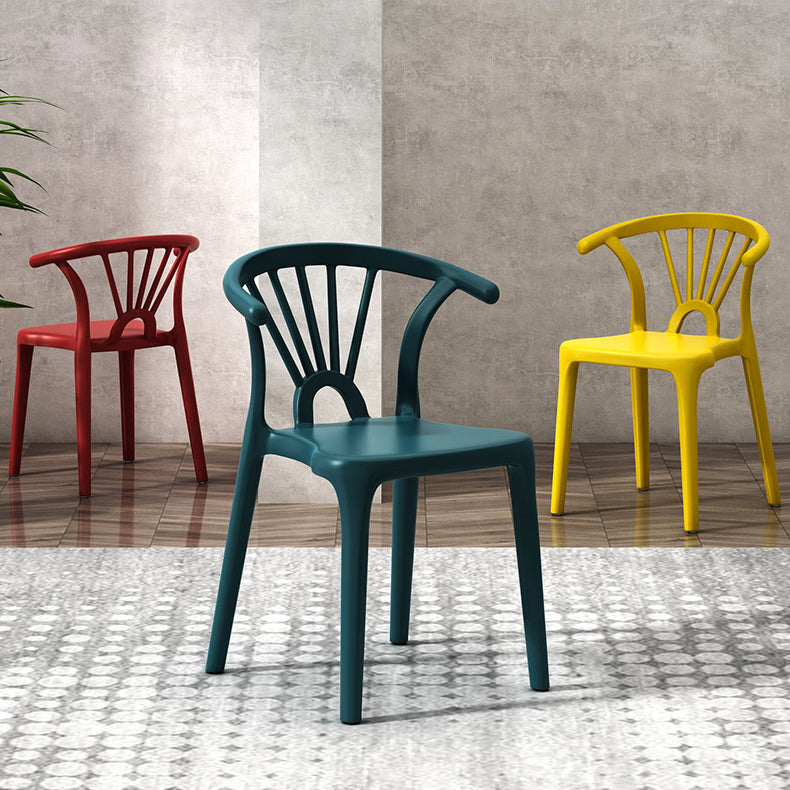 Silla sin brazos de Wishbone del comedor de la silla lateral del plástico contemporáneo