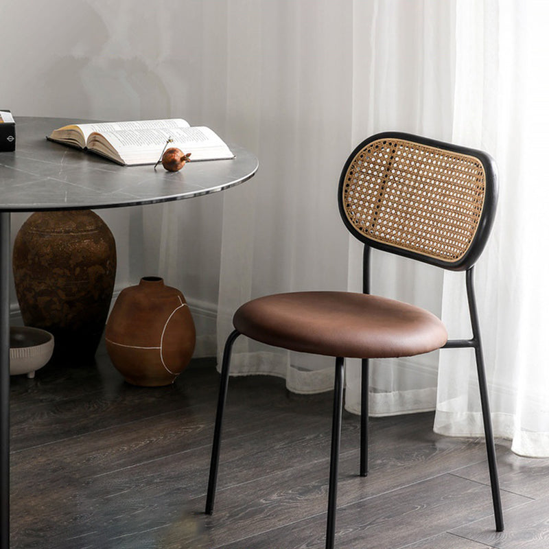 Ensemble de chaises en métal de style contemporain, chaises latérales à dossier ouvert pour cuisine et salle à manger