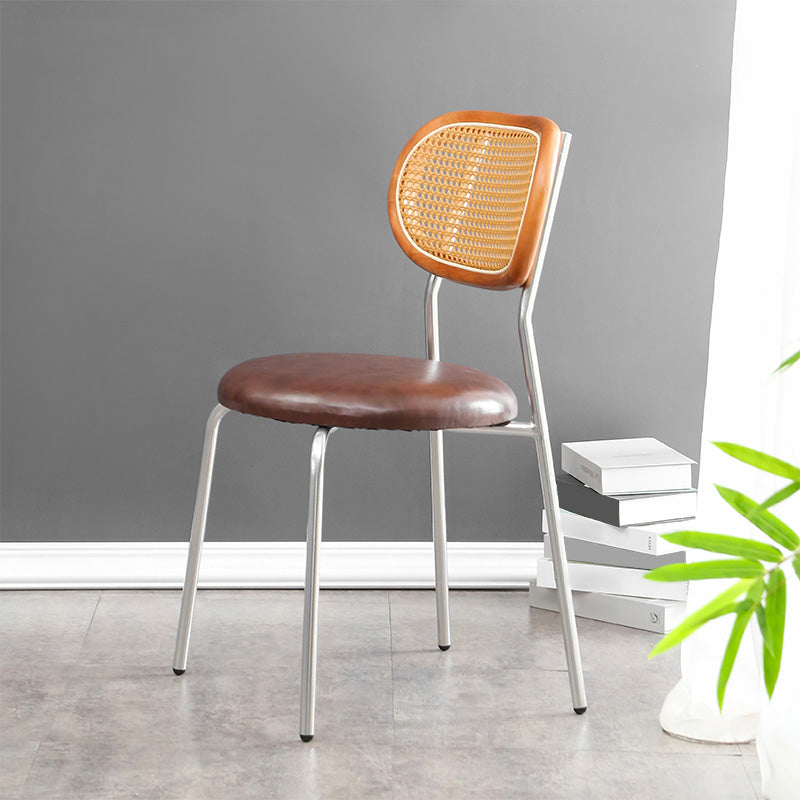 Ensemble de chaises en métal de style contemporain, chaises latérales à dossier ouvert pour cuisine et salle à manger