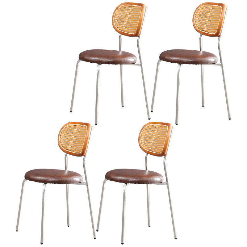 Ensemble de chaises en métal de style contemporain, chaises latérales à dossier ouvert pour cuisine et salle à manger