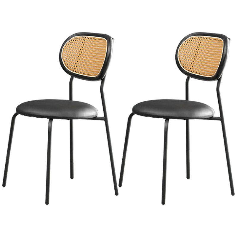 Ensemble de chaises en métal de style contemporain, chaises latérales à dossier ouvert pour cuisine et salle à manger
