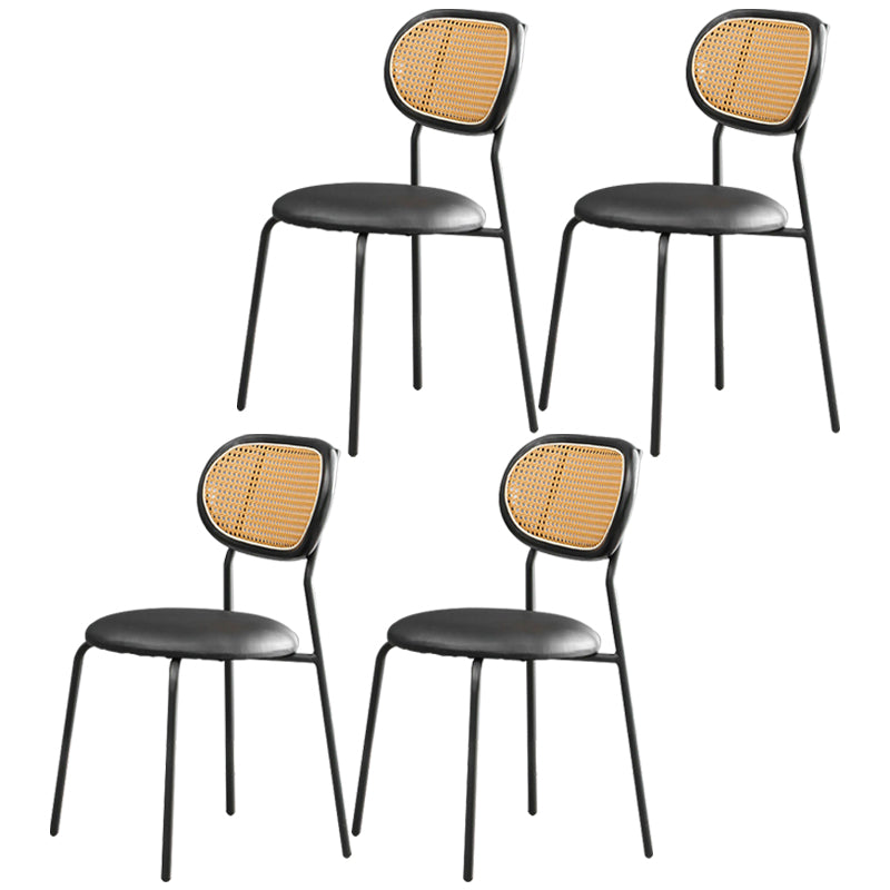Ensemble de chaises en métal de style contemporain, chaises latérales à dossier ouvert pour cuisine et salle à manger