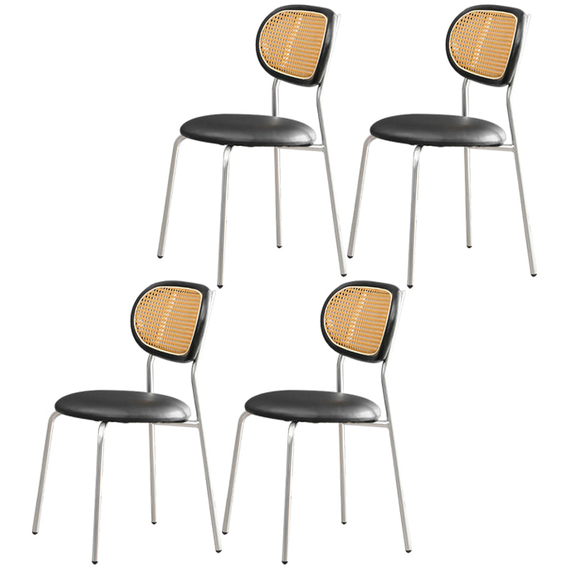 Ensemble de chaises en métal de style contemporain, chaises latérales à dossier ouvert pour cuisine et salle à manger