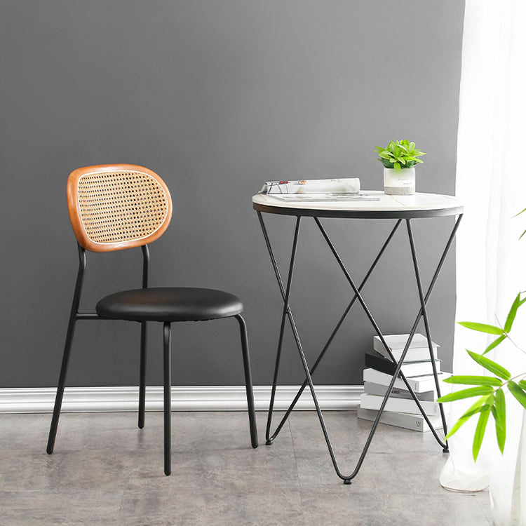 Ensemble de chaises en métal de style contemporain, chaises latérales à dossier ouvert pour cuisine et salle à manger