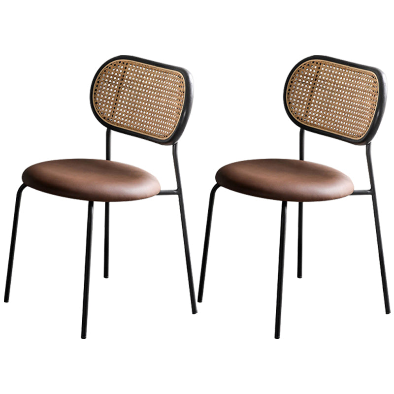 Ensemble de chaises en métal de style contemporain, chaises latérales à dossier ouvert pour cuisine et salle à manger