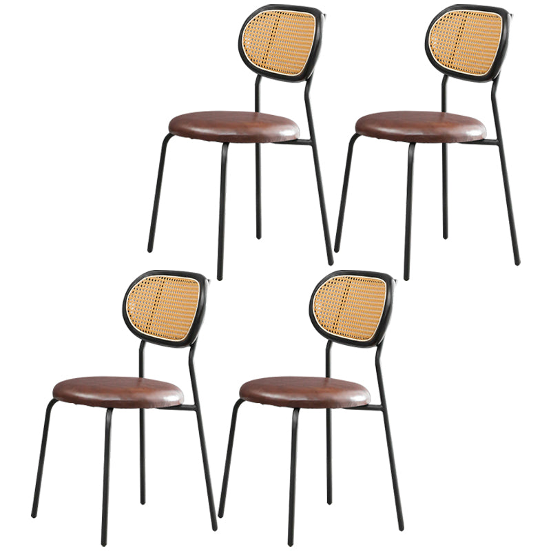 Ensemble de chaises en métal de style contemporain, chaises latérales à dossier ouvert pour cuisine et salle à manger