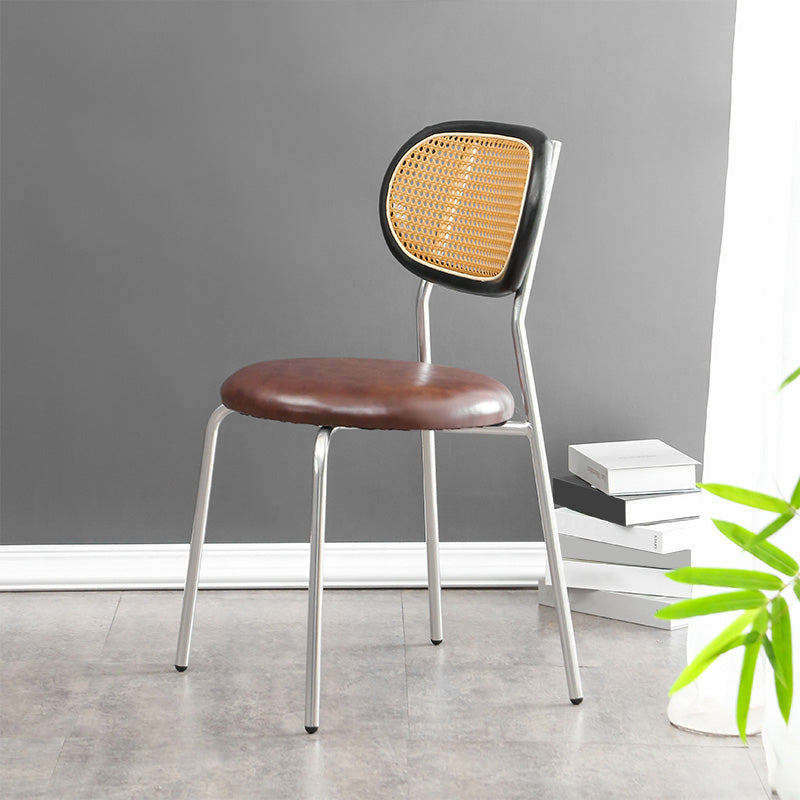 Ensemble de chaises en métal de style contemporain, chaises latérales à dossier ouvert pour cuisine et salle à manger