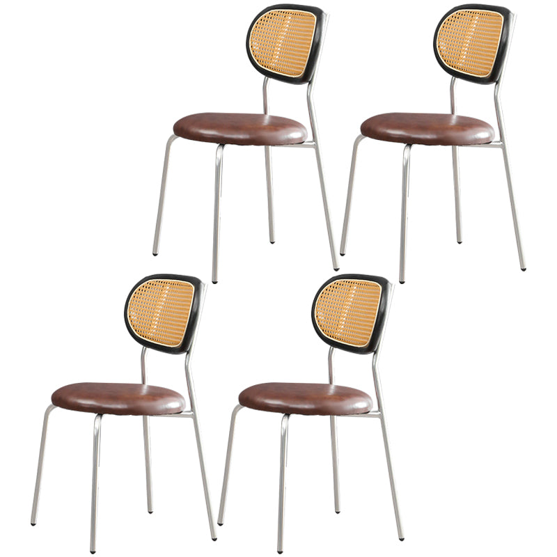 Ensemble de chaises en métal de style contemporain, chaises latérales à dossier ouvert pour cuisine et salle à manger