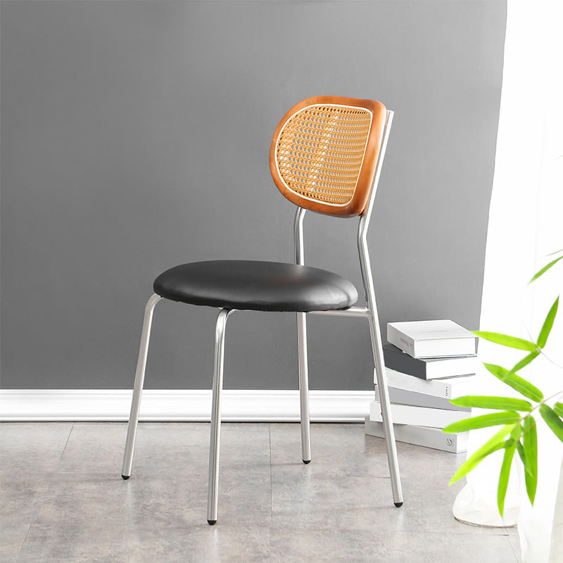Ensemble de chaises en métal de style contemporain, chaises latérales à dossier ouvert pour cuisine et salle à manger