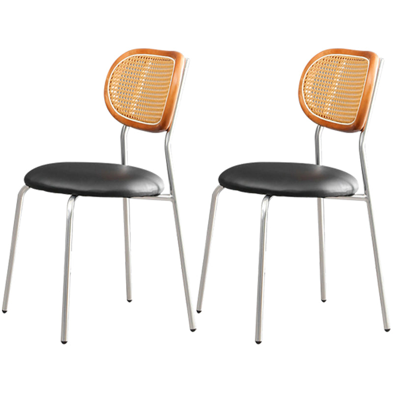 Ensemble de chaises en métal de style contemporain, chaises latérales à dossier ouvert pour cuisine et salle à manger