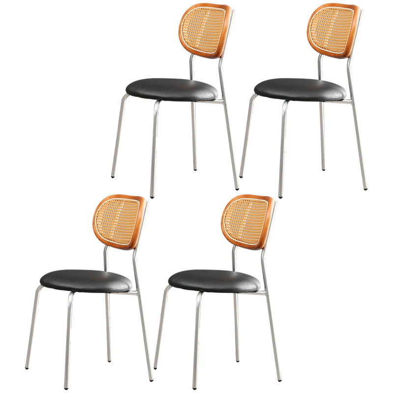 Ensemble de chaises en métal de style contemporain, chaises latérales à dossier ouvert pour cuisine et salle à manger