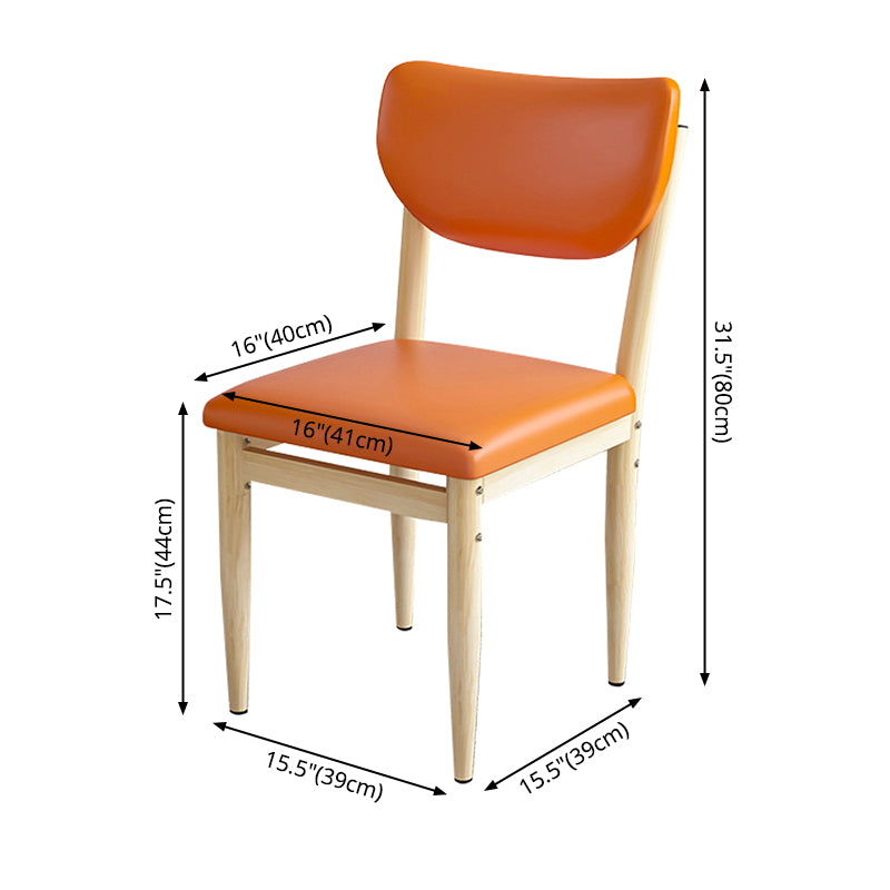 Silla lateral casera escandinava tapizada con respaldo abierto Silla de comedor individual de metal