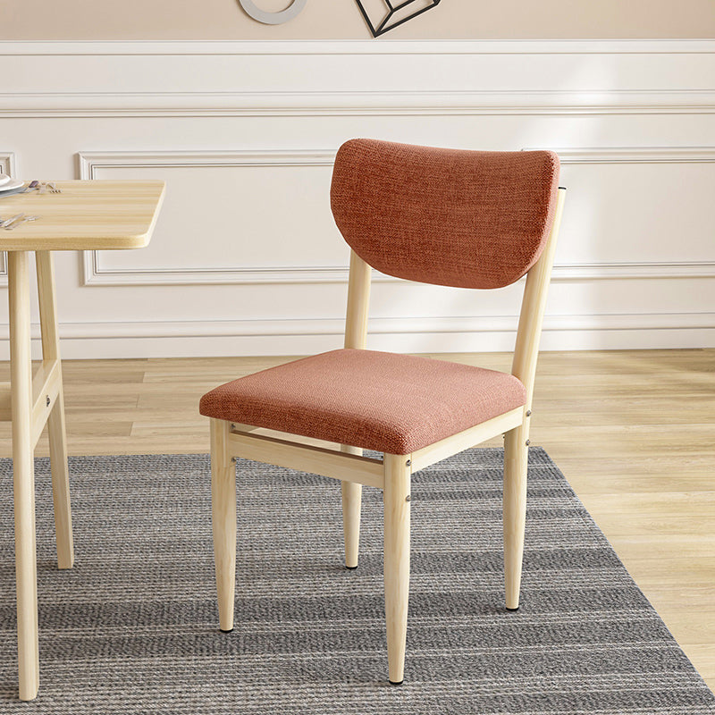 Chaise d'appoint scandinave pour la maison, chaise de salle à manger simple rembourrée en métal à dossier ouvert