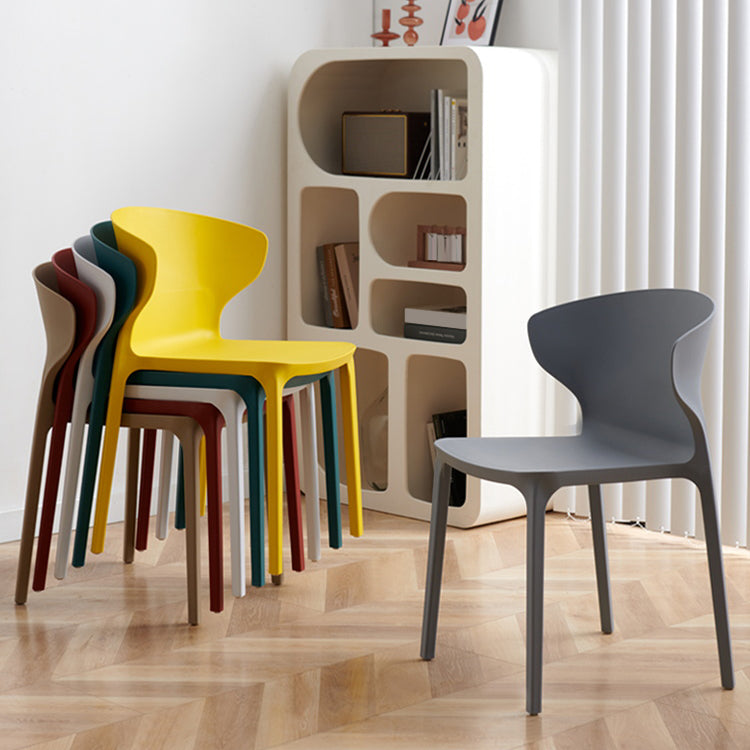 Contemporary Indoor-Outdoor Plastic Dining Chair Stacking Dining Chair