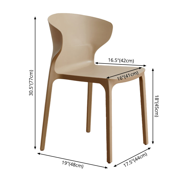 Contemporary Indoor-Outdoor Plastic Dining Chair Stacking Dining Chair