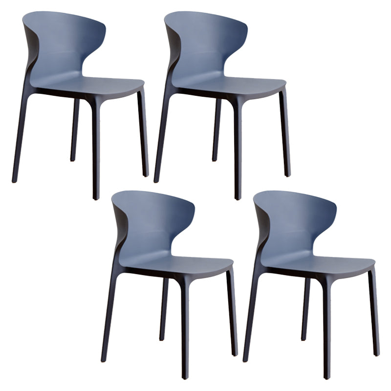 Contemporary Indoor-Outdoor Plastic Dining Chair Stacking Dining Chair