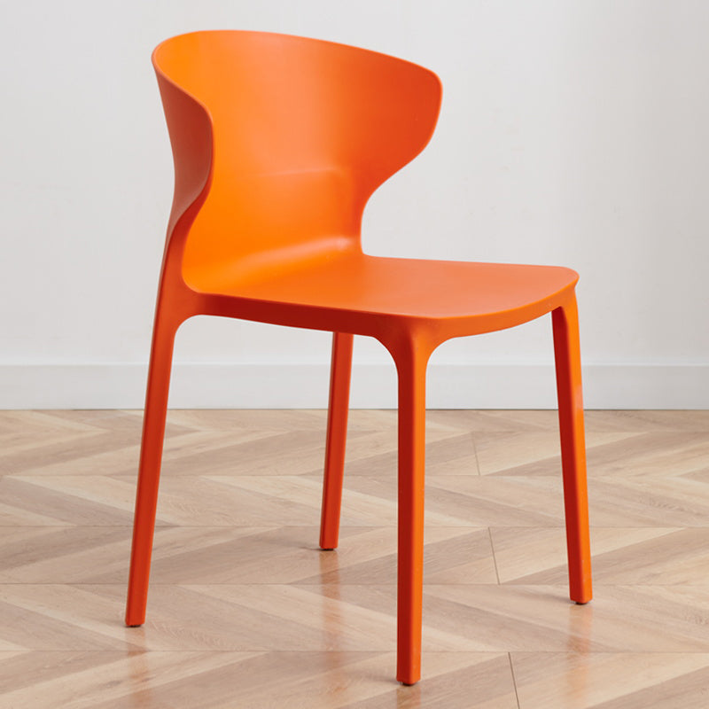 Contemporary Indoor-Outdoor Plastic Dining Chair Stacking Dining Chair