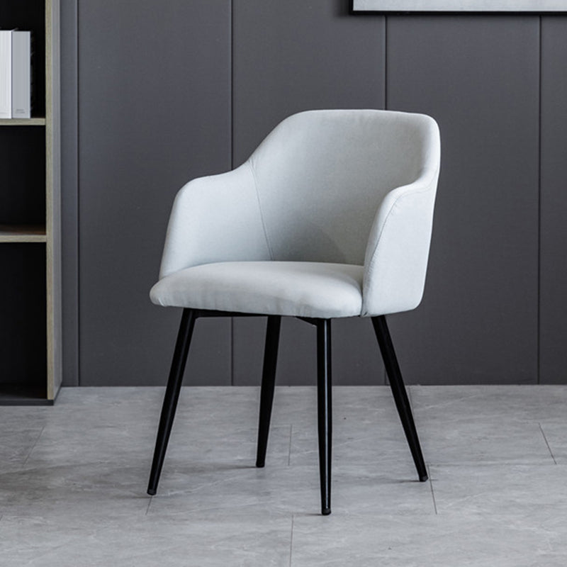 Fauteuil de maison scandinave avec dossier Parsons, chaise de salle à manger rembourrée en métal