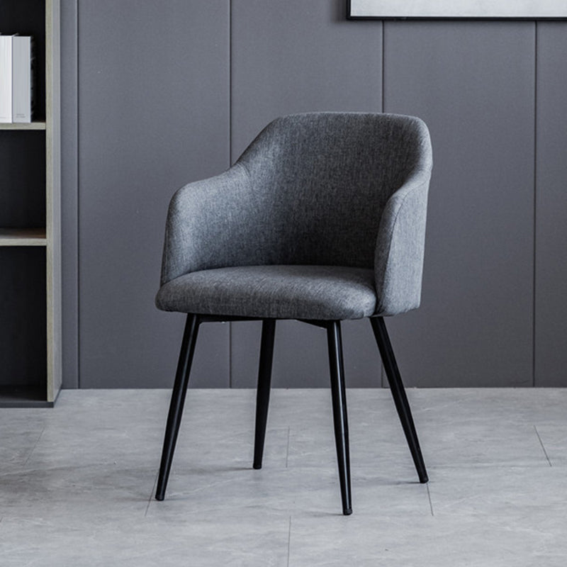 Fauteuil de maison scandinave avec dossier Parsons, chaise de salle à manger rembourrée en métal