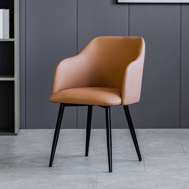 Fauteuil de maison scandinave avec dossier Parsons, chaise de salle à manger rembourrée en métal