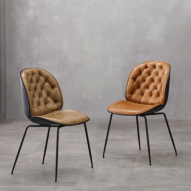 Chaises de salle à manger en cuir de Style industriel, chaises de salle à manger sans bras à dossier solide pour la maison