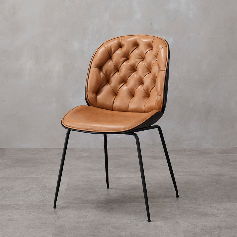 Chaises de salle à manger en cuir de Style industriel, chaises de salle à manger sans bras à dossier solide pour la maison