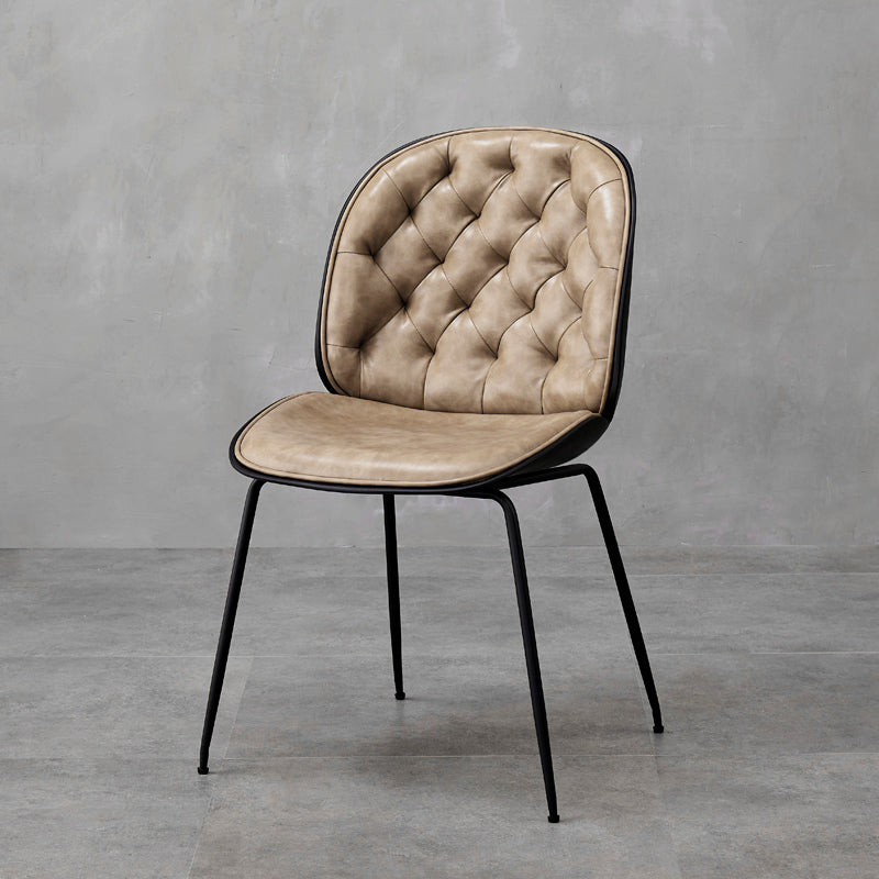 Chaises de salle à manger en cuir de Style industriel, chaises de salle à manger sans bras à dossier solide pour la maison