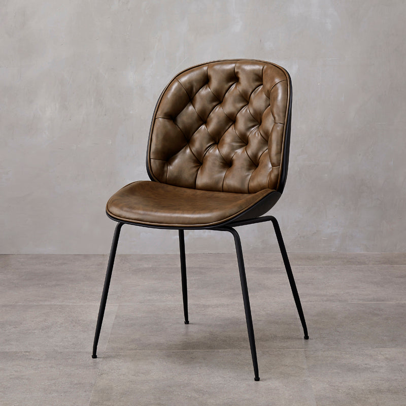 Chaises de salle à manger en cuir de Style industriel, chaises de salle à manger sans bras à dossier solide pour la maison