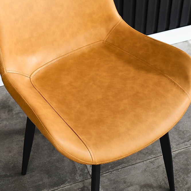 Accueil Chaise de salle à manger contemporaine avec accoudoirs et dossier solide en métal (Ensemble de 4)