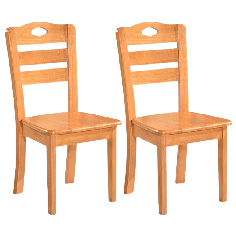Chaise de salle à manger moderne en bois pour intérieur et extérieur, chaise d'appoint à dossier en échelle sans accoudoirs (Ensemble de 2)