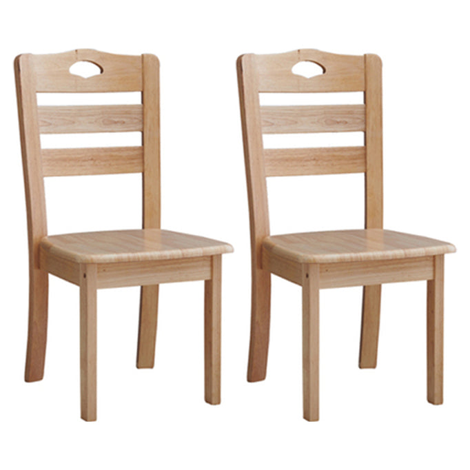 Chaise de salle à manger moderne en bois pour intérieur et extérieur, chaise d'appoint à dossier en échelle sans accoudoirs (Ensemble de 2)