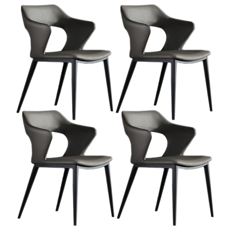 Scandinavian Style Metal Dining Chair Set Kitchen Dining Wingback Arm Chairs