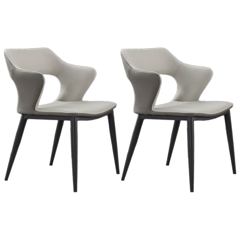 Scandinavian Style Metal Dining Chair Set Kitchen Dining Wingback Arm Chairs