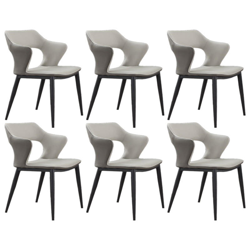 Scandinavian Style Metal Dining Chair Set Kitchen Dining Wingback Arm Chairs