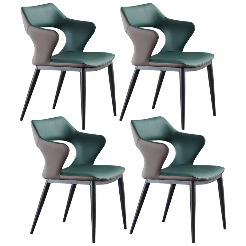 Scandinavian Style Metal Dining Chair Set Kitchen Dining Wingback Arm Chairs